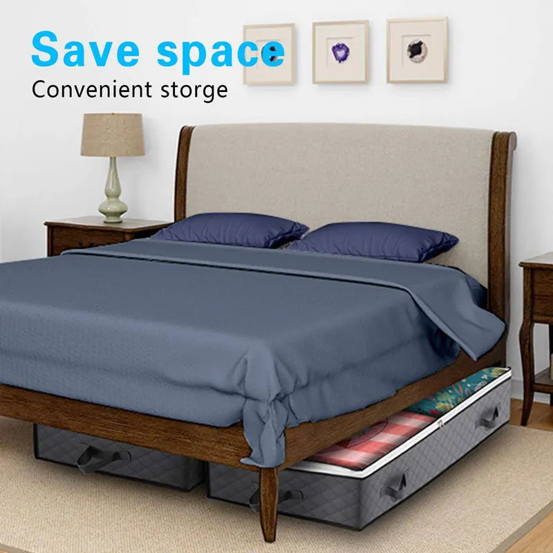 Foldable Underbed Bag -Blanket Clothes Quilt Organizer Breathable Zipper Storage Bag for Bedroom